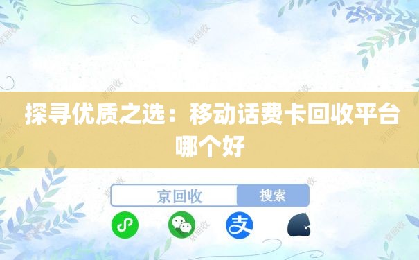  探寻优质之选：移动话费卡回收平台哪个好