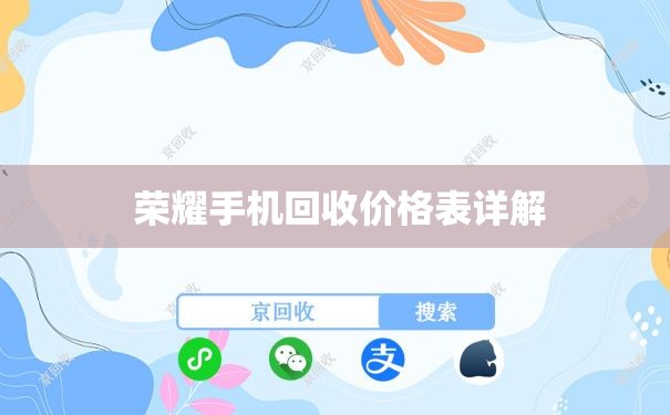  荣耀手机回收价格表详解