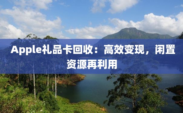  Apple礼品卡回收：高效变现，闲置资源再利用
