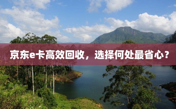  京东e卡高效回收，选择何处最省心？