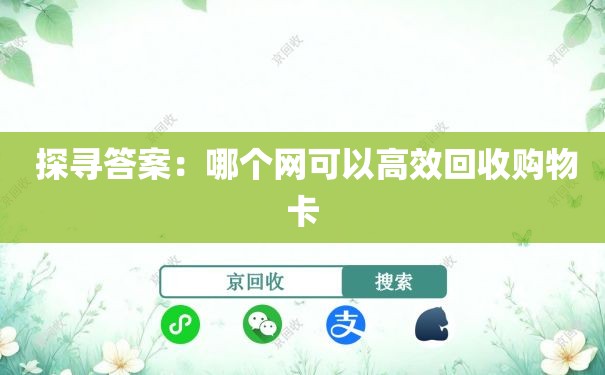  探寻答案：哪个网可以高效回收购物卡