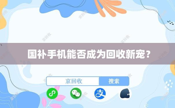  国补手机能否成为回收新宠？