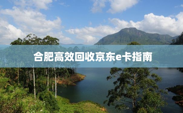  合肥高效回收京东e卡指南
